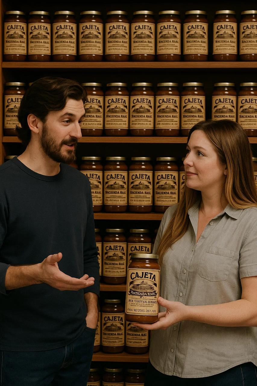 Store shelf with Hacienda Real products